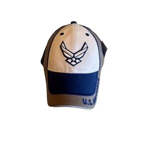 NWT US Air Force Embroidered Logo Blue White Hat Cap Adjustable